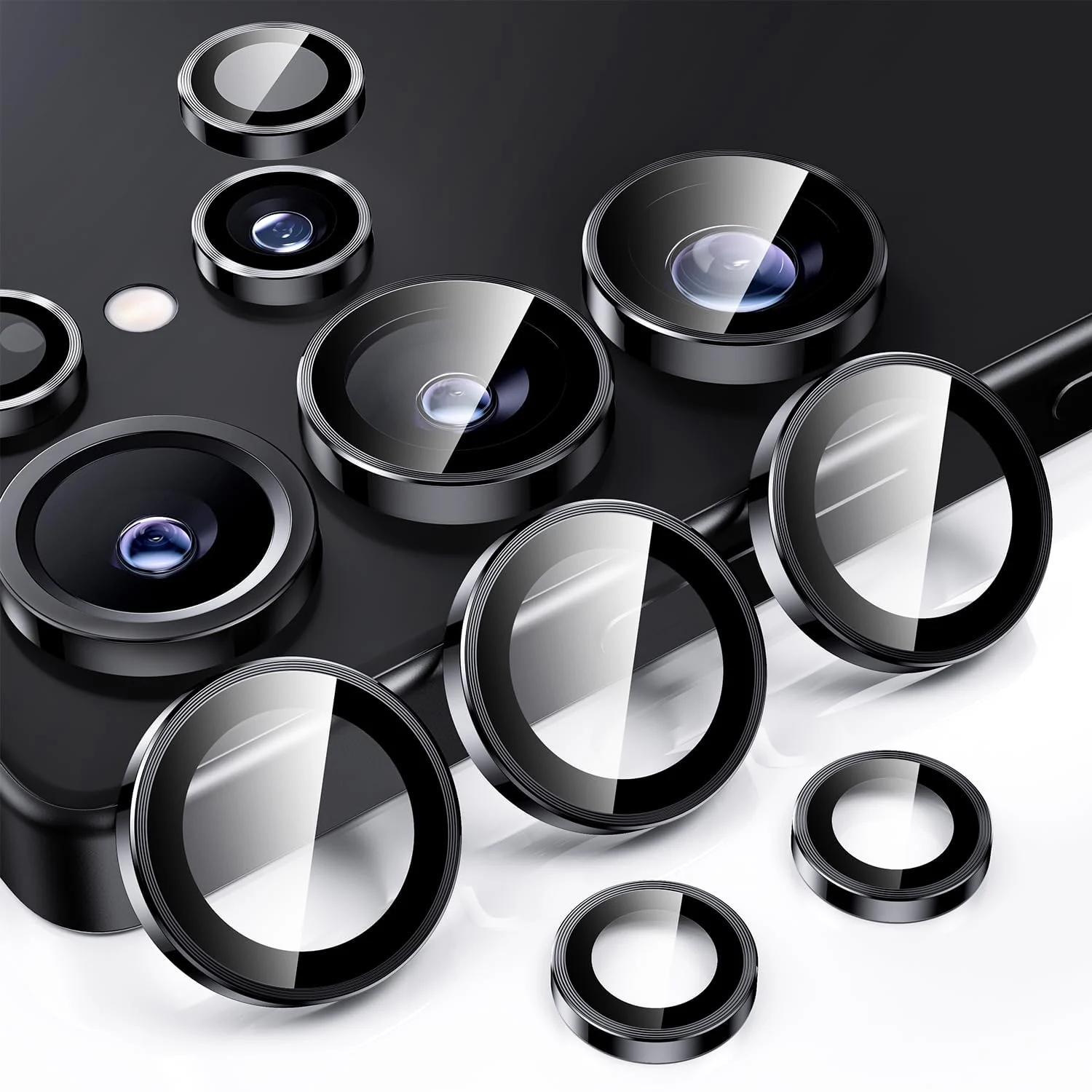DL3 Mobilak for Samsung Galaxy S25 Ultra Camera Lens Protector, Individual Lens Protectors, Scratch-Resistant Ultra-Thin Tempered Glass with Aluminum Ring Cover, Galaxy S25 Ultra Case Friendly