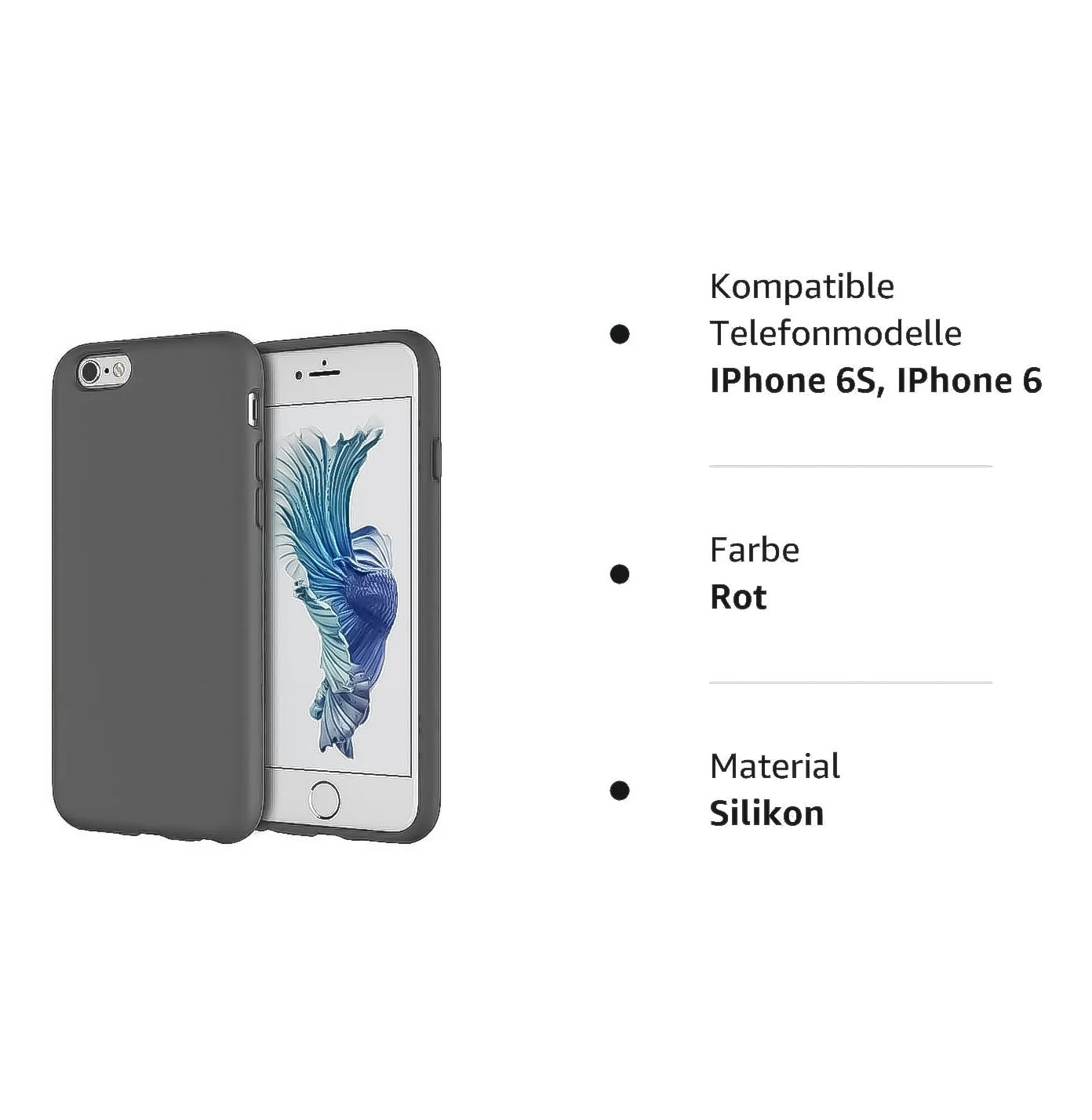 DL3 Mobilak Liquid Silicone Protective Case for iPhone 6 Plus / 6S Plus with Camera Protection and Microfiber Lining - A Dark Gray