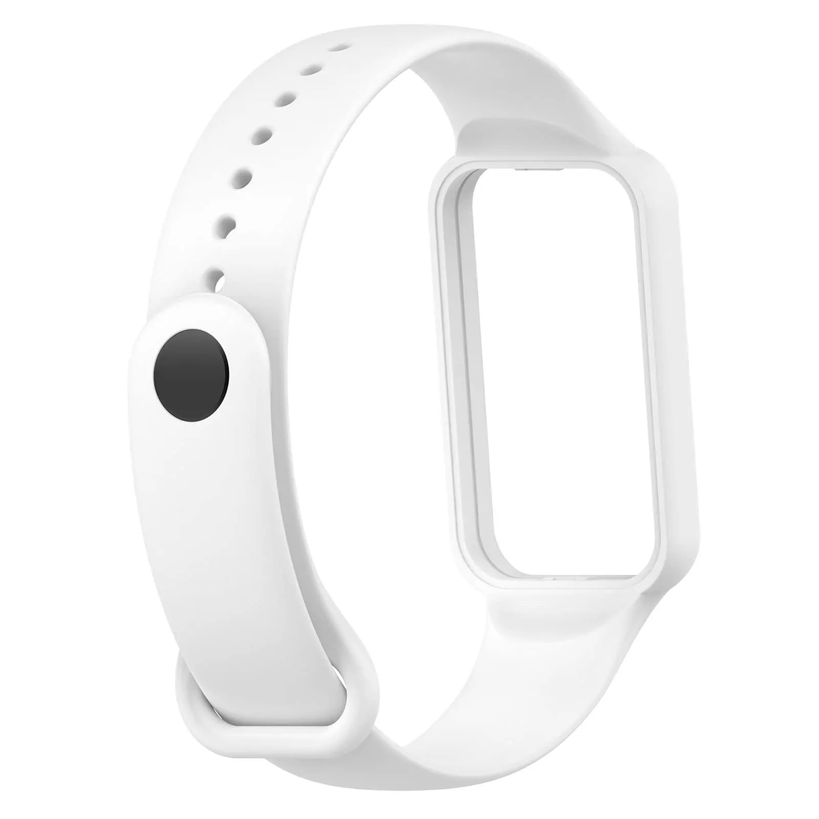 DL3 MOBILAK Sport Band Compatible With Amazfit Band 7 Fitness Tracker Replacement Strap Soft Silicone Wristband Bracelet For Amazfit Band7 - White