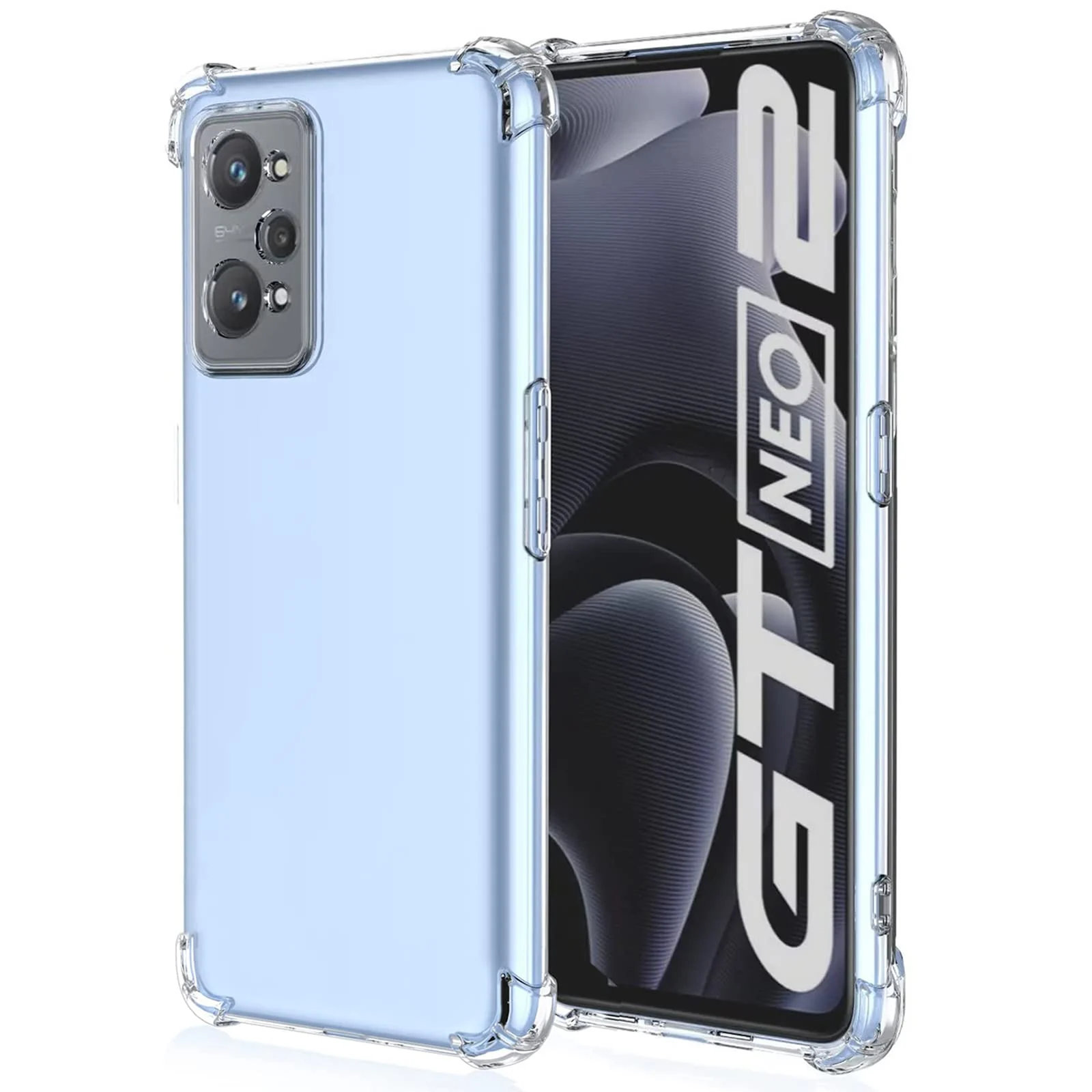 DL3 Mobilak Phone Case Compatible with realme GT Neo 2, GT2, Neo 3T - Clear Silicone TPU Gorilla Anti-Shock Protector, Camera & Dust Protection, Anti-Slip Grip, Ultra Slim & Lightweight - Clear