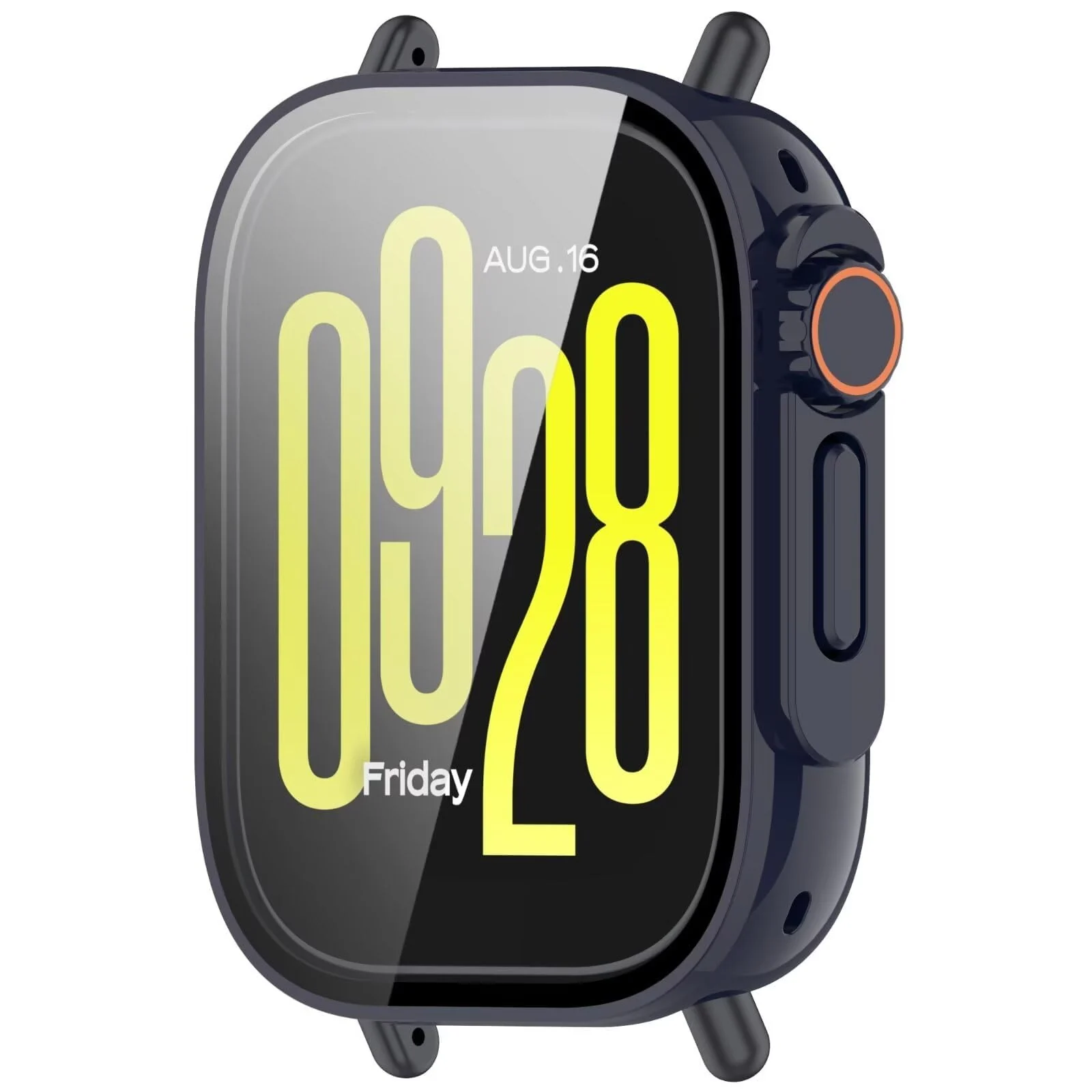 DL3 Mobilak for Xiaomi Redmi Watch 5 Lite Case Screen Protector, [Looks Like iWatch Ultra Case] Built-in Tempered Glass Screen Unique Design Case Cover for Redmi Watch 5 Lite - Blue