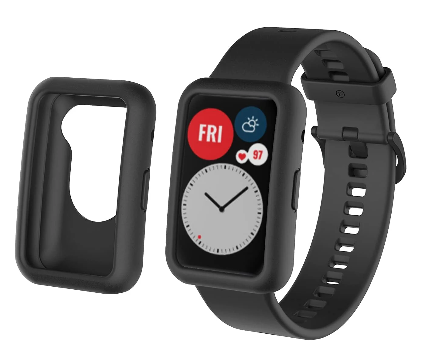 Dl3 Mobilak Adjustable Silicone Sports Watch Strap for Huawei Watch Fit - Black