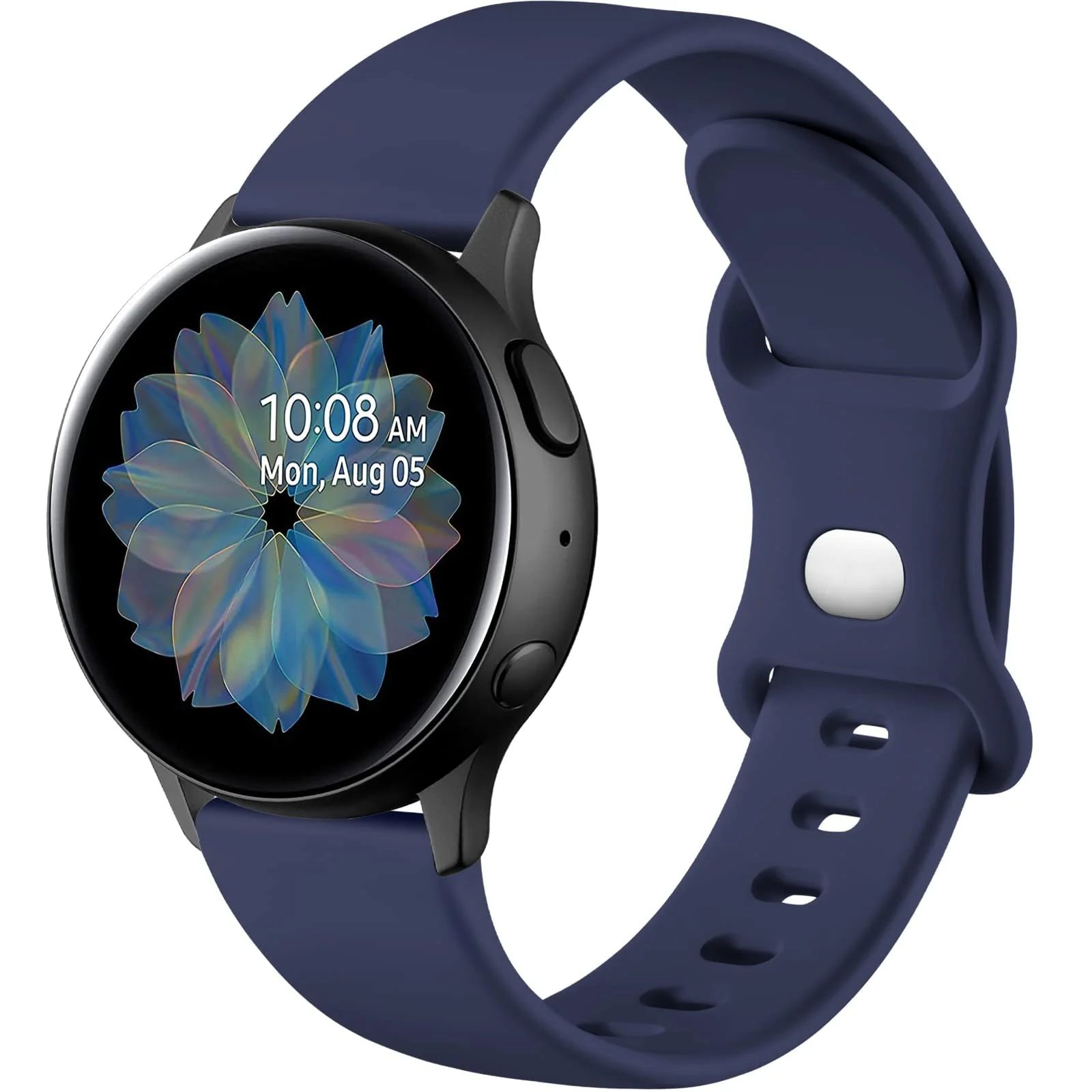 DL3 Mobilak Strap Silicone 20MM For Samsung Galaxy Watch 7/6/5/4 40mm 44mm/5 Pro 45mm/S2 classic/active 2 40mm 44mm/Amazfi GTS 2/2e/3/3 Pro/4/2 Mini/3 Mini/4 Mini/Bip 3/Bip 3 Pro - Dark Blue