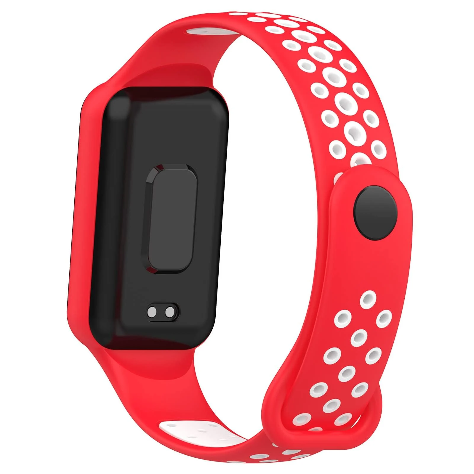 DL3 Mobilak Smart Watch Strap for Xiaomi Redmi Band 2, Sport Silicone Watch Band Wrist Strap, Replacement Bracelet Wristband Wrist Strap for Xiaomi Redmi Smart Band2 Accessories - Red White