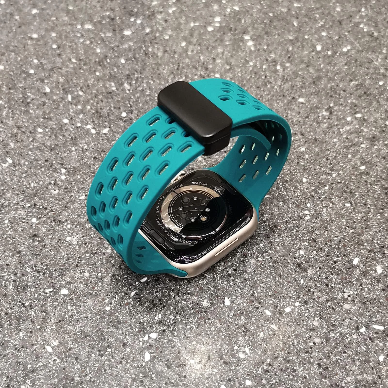 DL3 Mobilak Magnetic Bands for Apple Watch Band 49mm 46mm 45mm 44mm 42mm, Soft Silicone Magnetic Buckle Breathable Sport Watch Strap for iWatch Ultra2 Ultra SE SE2 Series 10 9 8 7 6 5 4 3 2 1 - Rock Blue