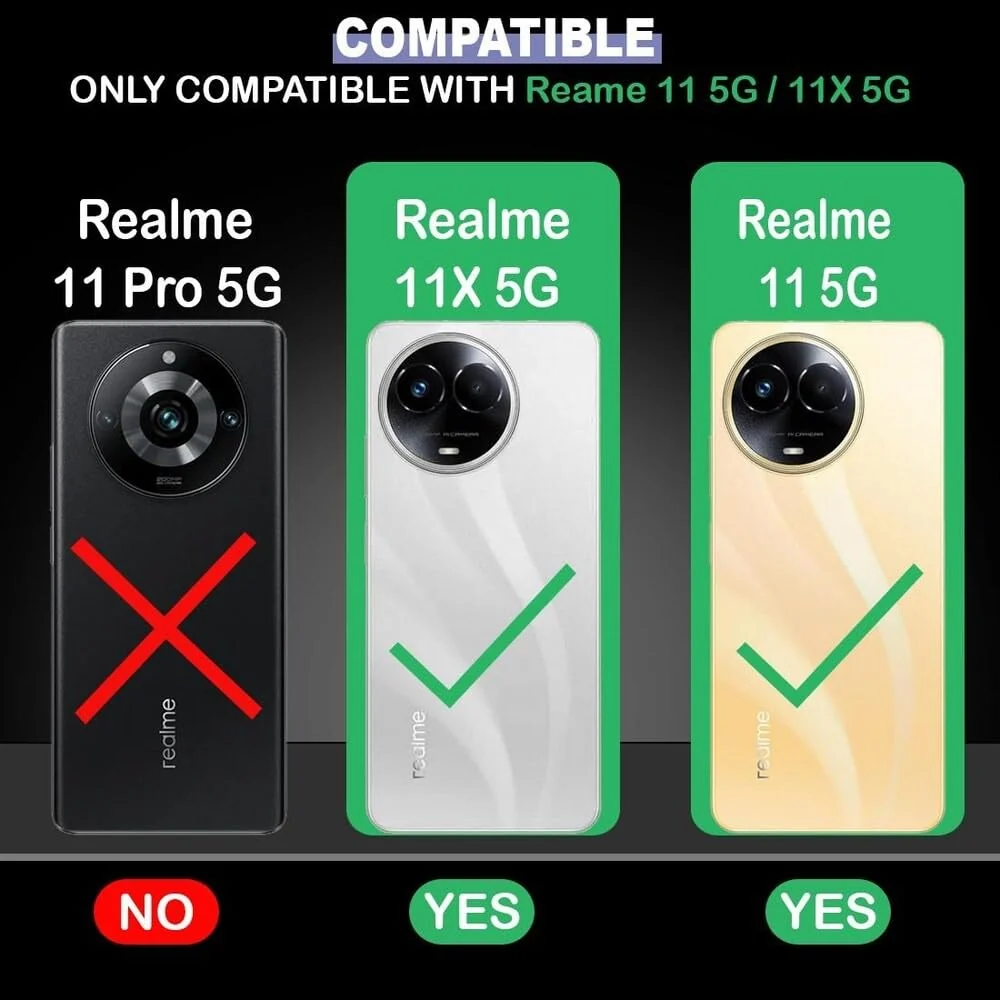 DL3 Mobilak 5D Full Glass Screen Protector For realme 11 5G/11X 5G Black Frame - Clear