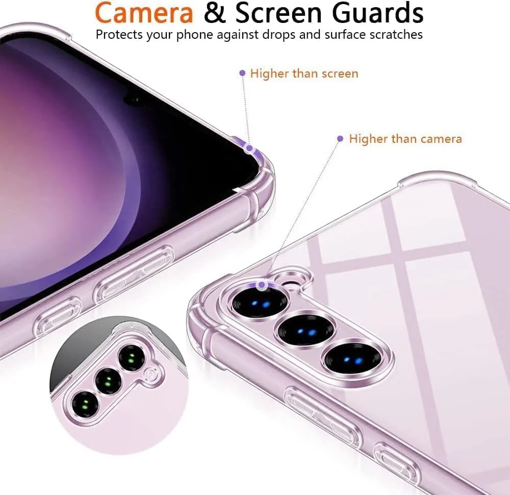 DL3 Mobilak Clear TPU Protective Case for Samsung Galaxy S23 FE with Camera Protection and Shockproof Design - Clear