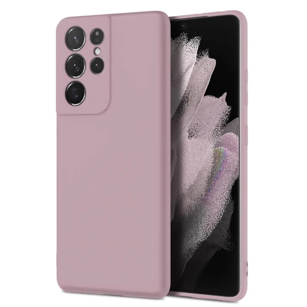 DL3 Mobilak Silicone Protective Case for Samsung Galaxy S21 Ultra 5G, Shock-absorbing protection, Scratch-resistant surface, Soft microfiber lining - Cashmere