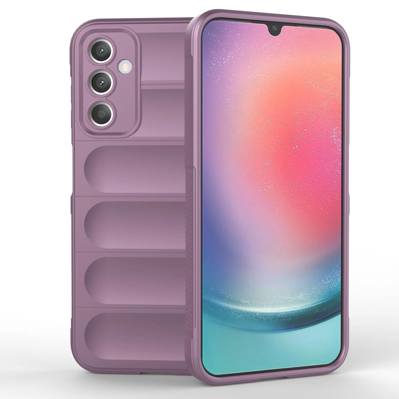 DL3 Mobilak Soft Silicone Protective Case for Samsung Galaxy A15 with Camera Protection and Shockproof Design - Purple