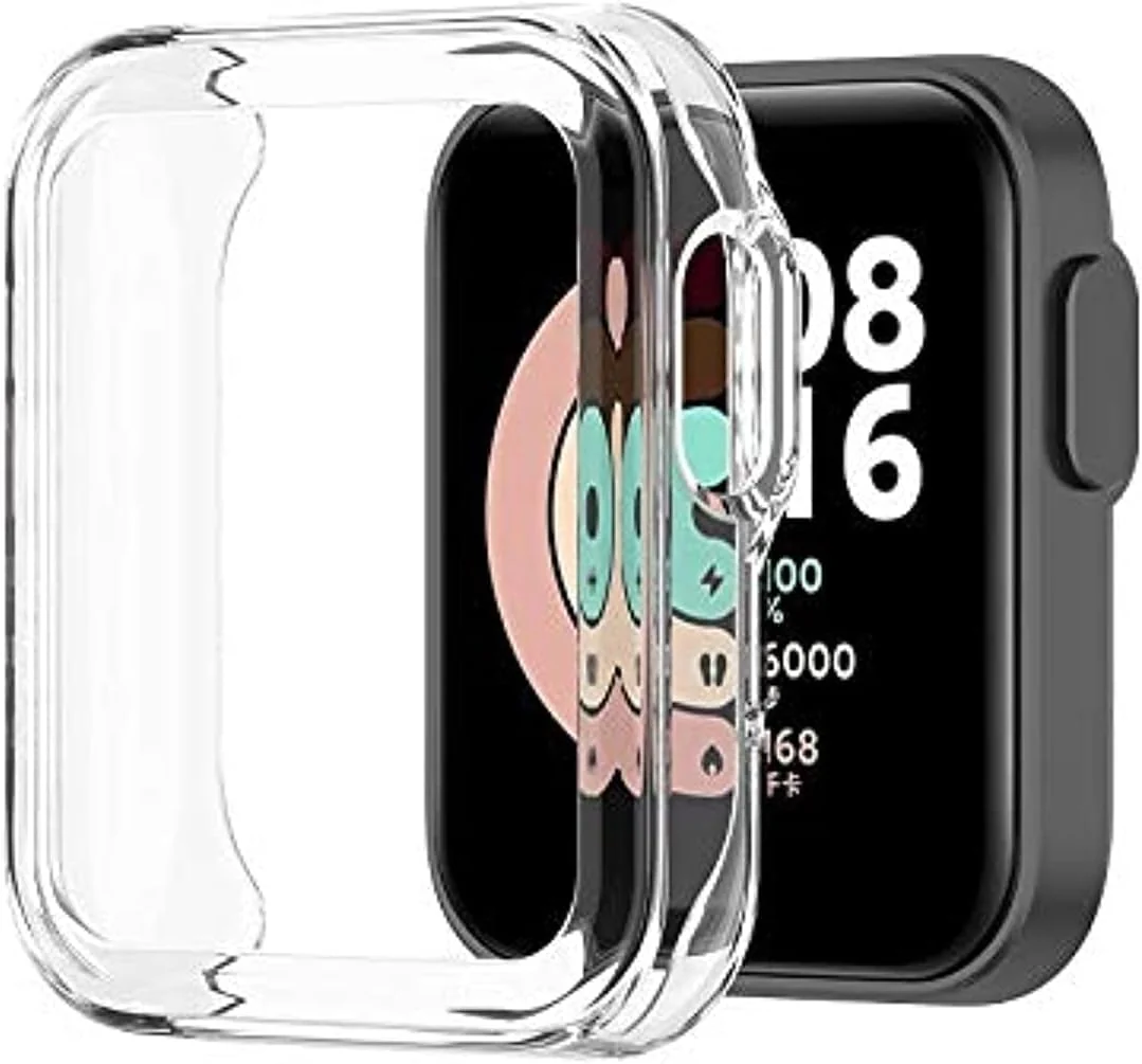 DL3 Mobilak Case Compatible with Xiaomi Mi Watch Lite Case All-Around Screen Protector Watch Soft TPU Shockproof Cover Slim Guard Thin Bumper Shell Protector - Clear