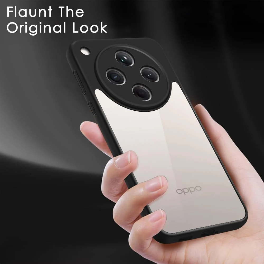 DL3 Mobilak Clear PC and TPU Protective Case for OPPO Find X8 5G with Camera Protection and Military-Grade Protection - Black