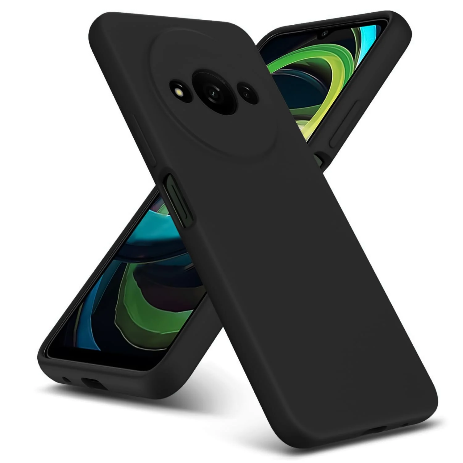 DL3 Mobilak Liquid Silicone Case for Xiaomi Redmi A3, Shock-absorbing protection, Scratch-resistant surface, Soft microfiber lining - Black