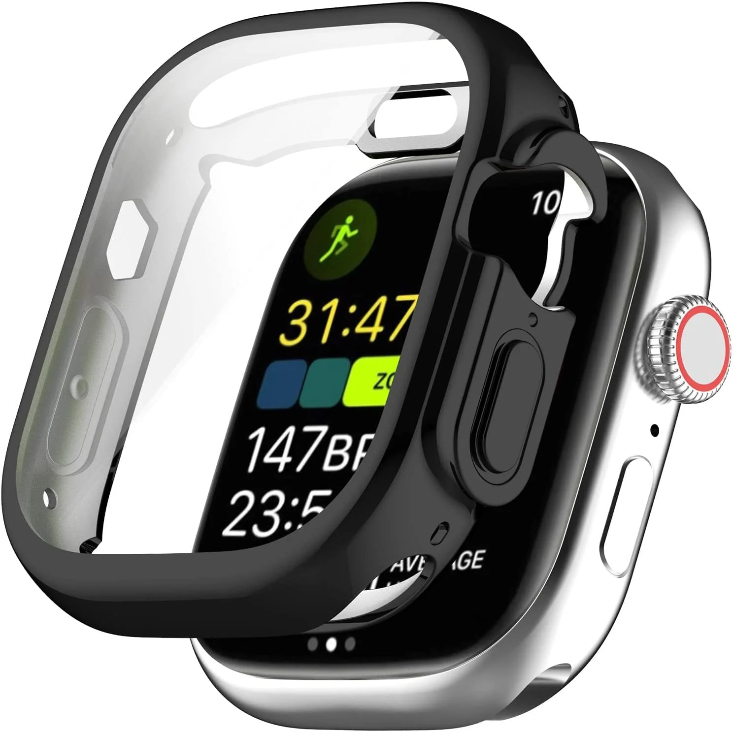 DL3 Mobilak Case Compatible with Apple Watch Ultra 49mm Case Watch Soft TPU Shockproof Cover Slim Guard Thin Bumper Shell Protector - Black