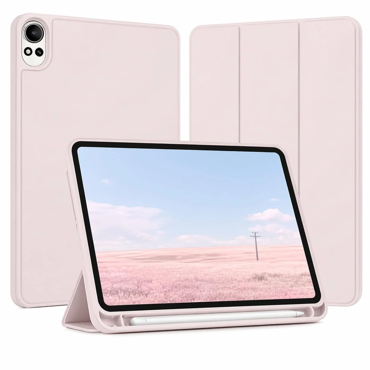 DL3 Mobilak Huawei MatePad Air 12 inch 2024/Matepad 12X 2024 Case with Pen Holder, Soft TPU Back Trifold Stand Protective Smart Cover Flip, Auto Wake&Sleep (Sky Blue)