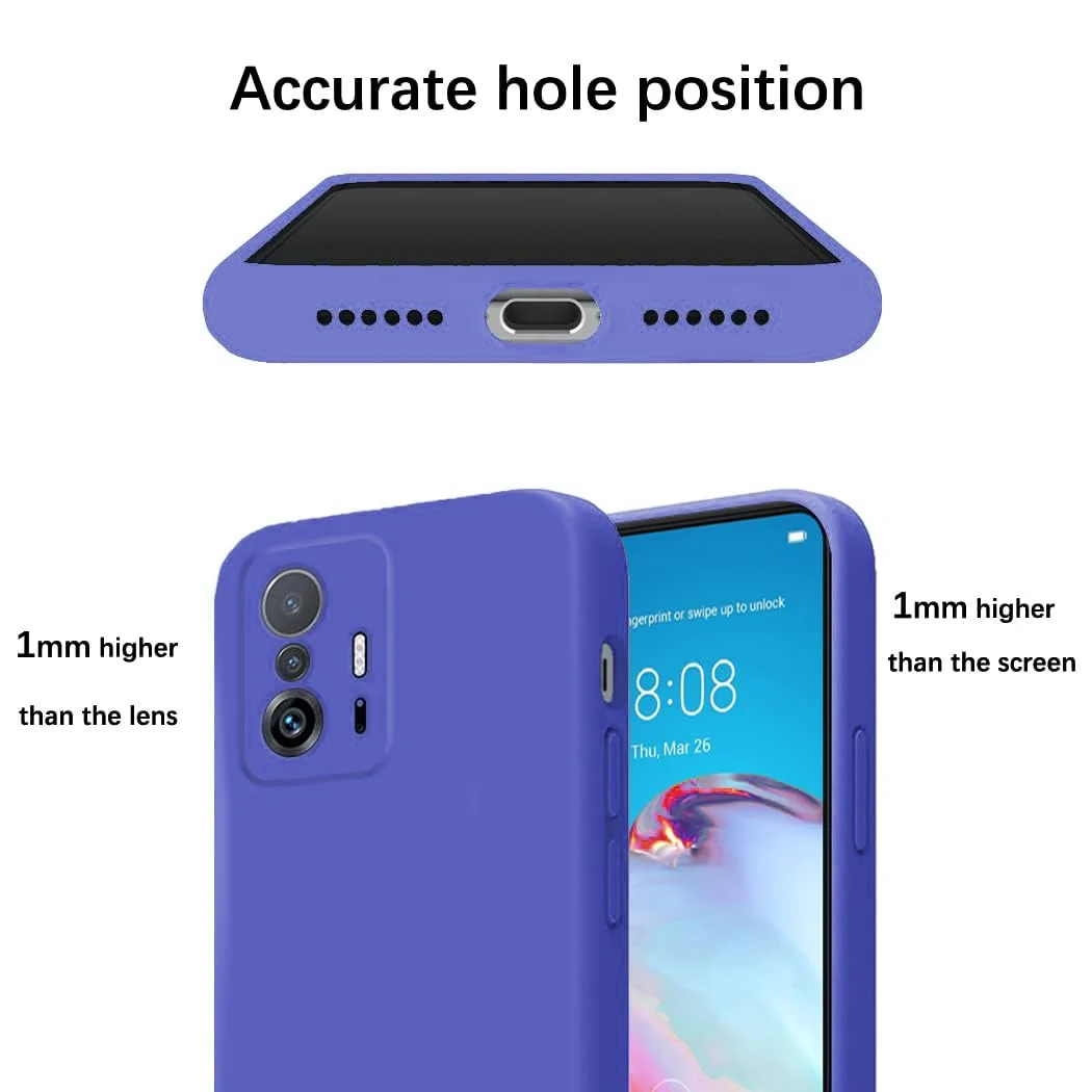 DL3 Mobilak Soft Silicone Protective Case for Xiaomi 11T / Xiaomi 11 T Pro with Microfiber Lining and Shockproof Design - Light Blue
