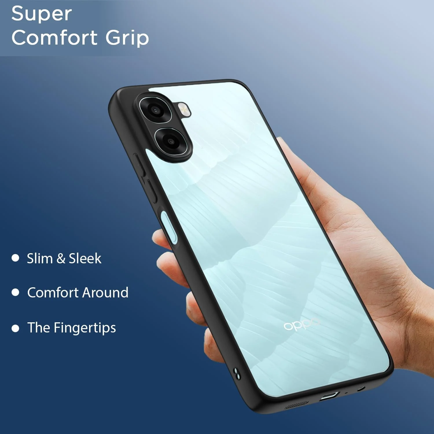 DL3 MOBILAK Clear Three-Layer Protective Phone Case for OPPO A6X - Black