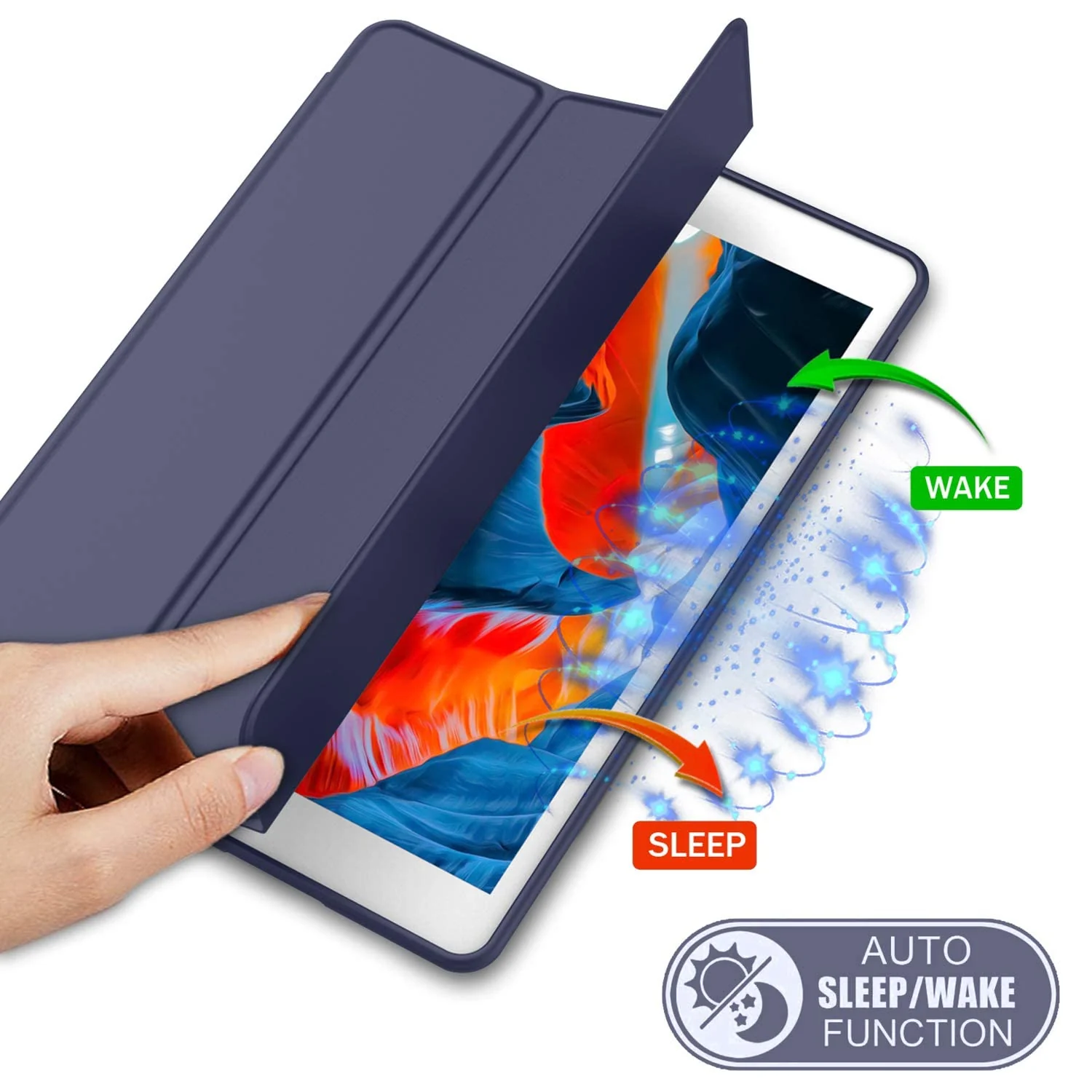 DL3 Mobilak iPad 9th/ 8th/ 7th Generation, Case for iPad 10.2-Inch 2021/2020/ 2019 with Pencil Holder, iPad 7th Gen 2019 Case with Soft Baby Skin Silicone Back, Auto Wake/Sleep Cover - Blue