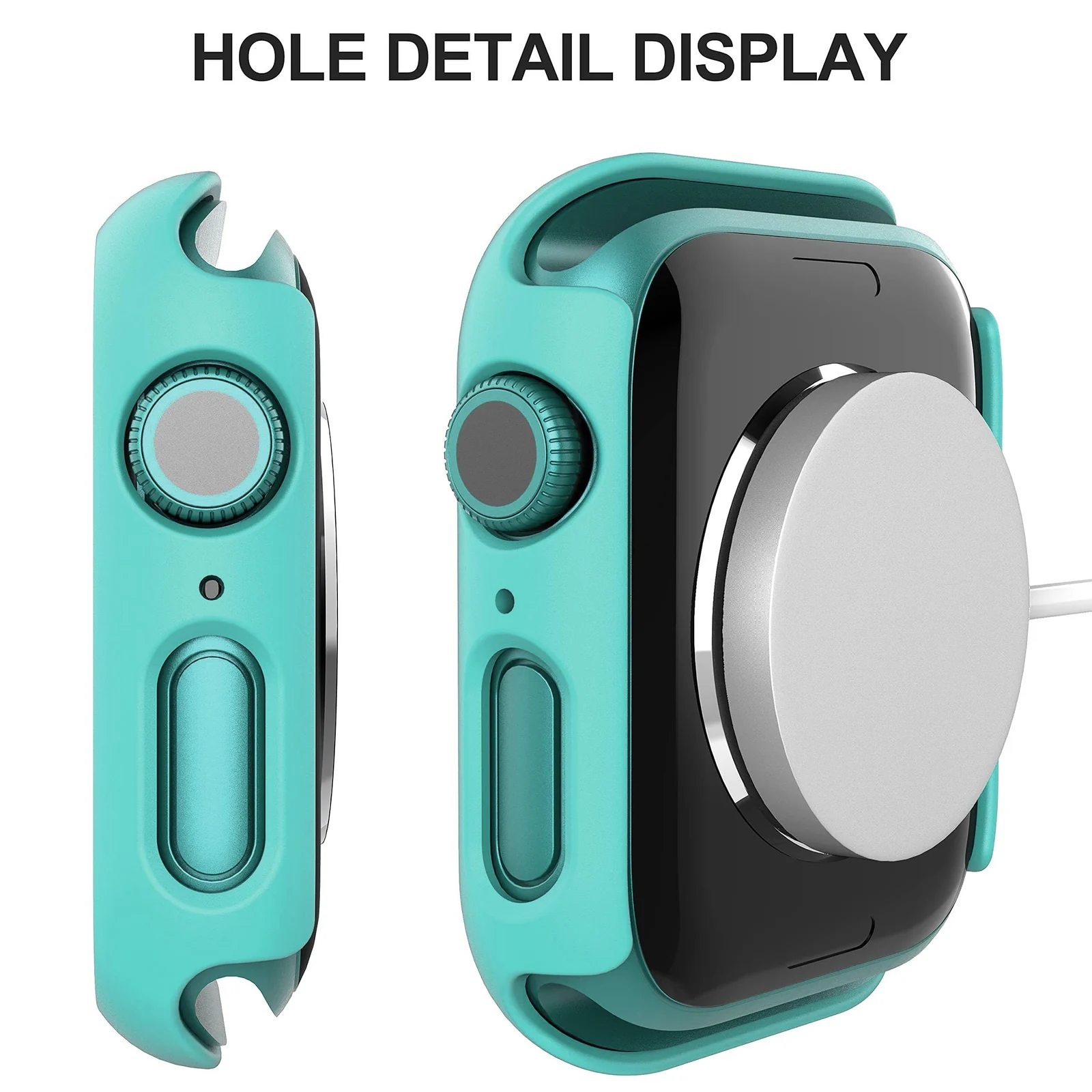 DL3 Mobilak Hard Case Designed for Apple Watch 41mm Series 9 8 7, Built-in 9H [HD Clear] Tempered Glass Screen Protector, [Full Protection] Slim Cover for iWatch 41mm Series 9 8 7 - Turquise