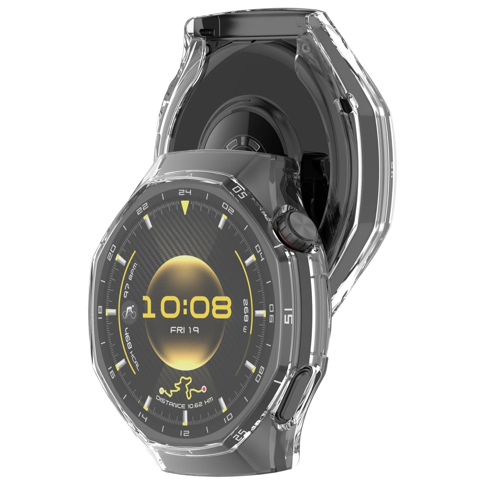DL3 Mobilak Case Compatible with Huawei Watch GT6 Pro 46mm All-Around with Built-in Screen Protector Watch Soft TPU Shockproof Cover Slim Guard Thin Bumper Shell Protector for GT 6 Pro 46 mm - Clear