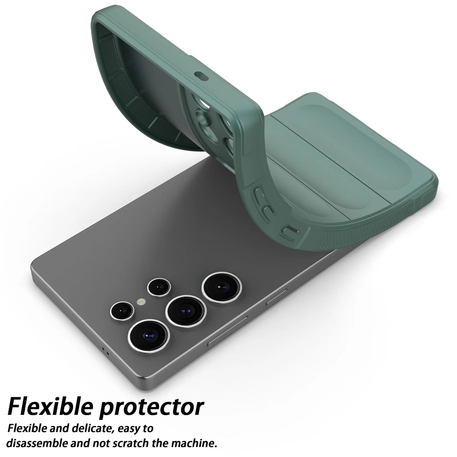 DL3 Mobilak Flexible Silicone and TPU Protective Case with Camera Protection for Samsung Galaxy S25 Ultra - Green