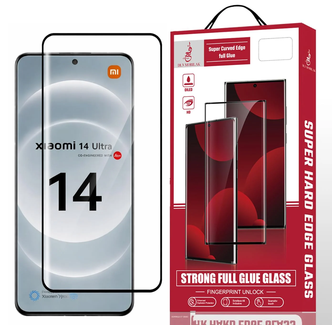 DL3 Mobilak Screen Protector for Xiaomi 14 Ultra/Xiaomi 14 Pro, Tempered Glass Screen Saver Premium HD Protective, Scratch Resistant, NO-Bubble, 9H Hardness, Full Coverage Film - Clear