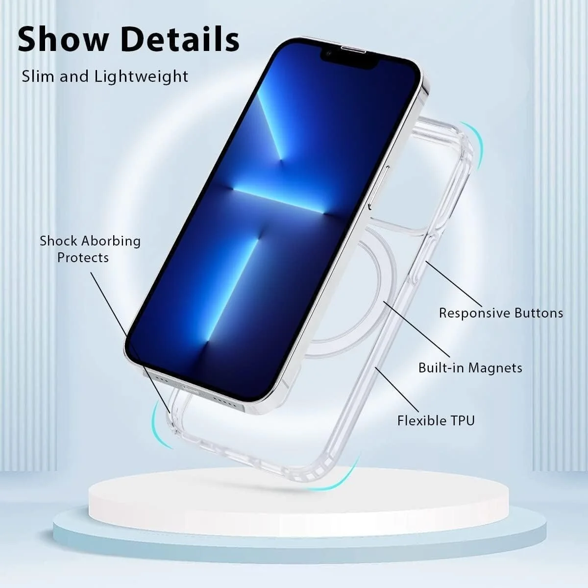 DL3 Mobilak for iPhone 11 (6.1 Inch) Case [Compatible with MagSafe] [Strong Magnet] [Non-Yellowing] Magnetic Slim Thin Bumper Phone Cover, Lightweight, and Durable - Clear