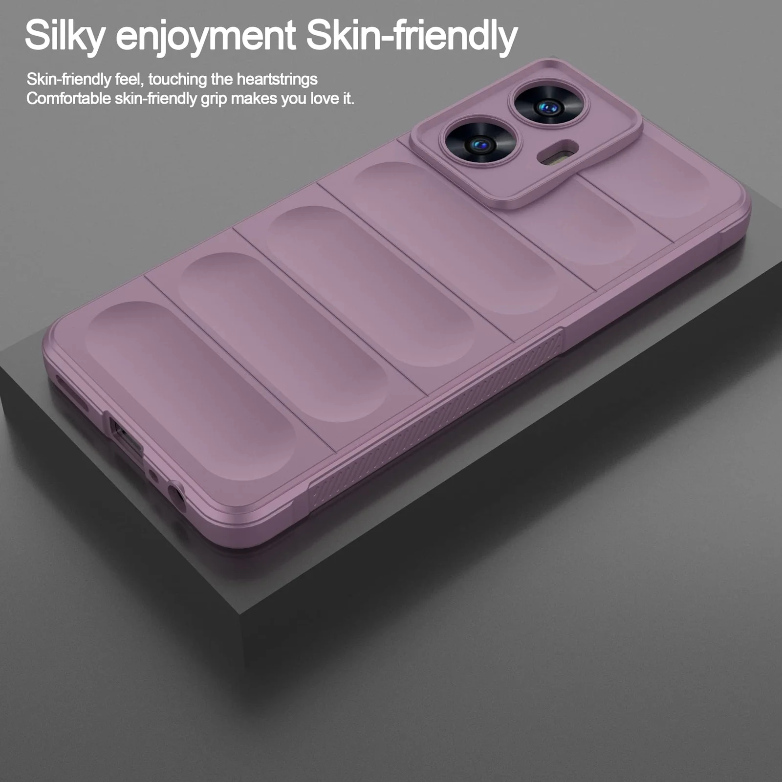 DL3 Mobilak Flexible Silicone and TPU Protective Case with Camera Protection for realme C55 / Narzo N55 - Purple