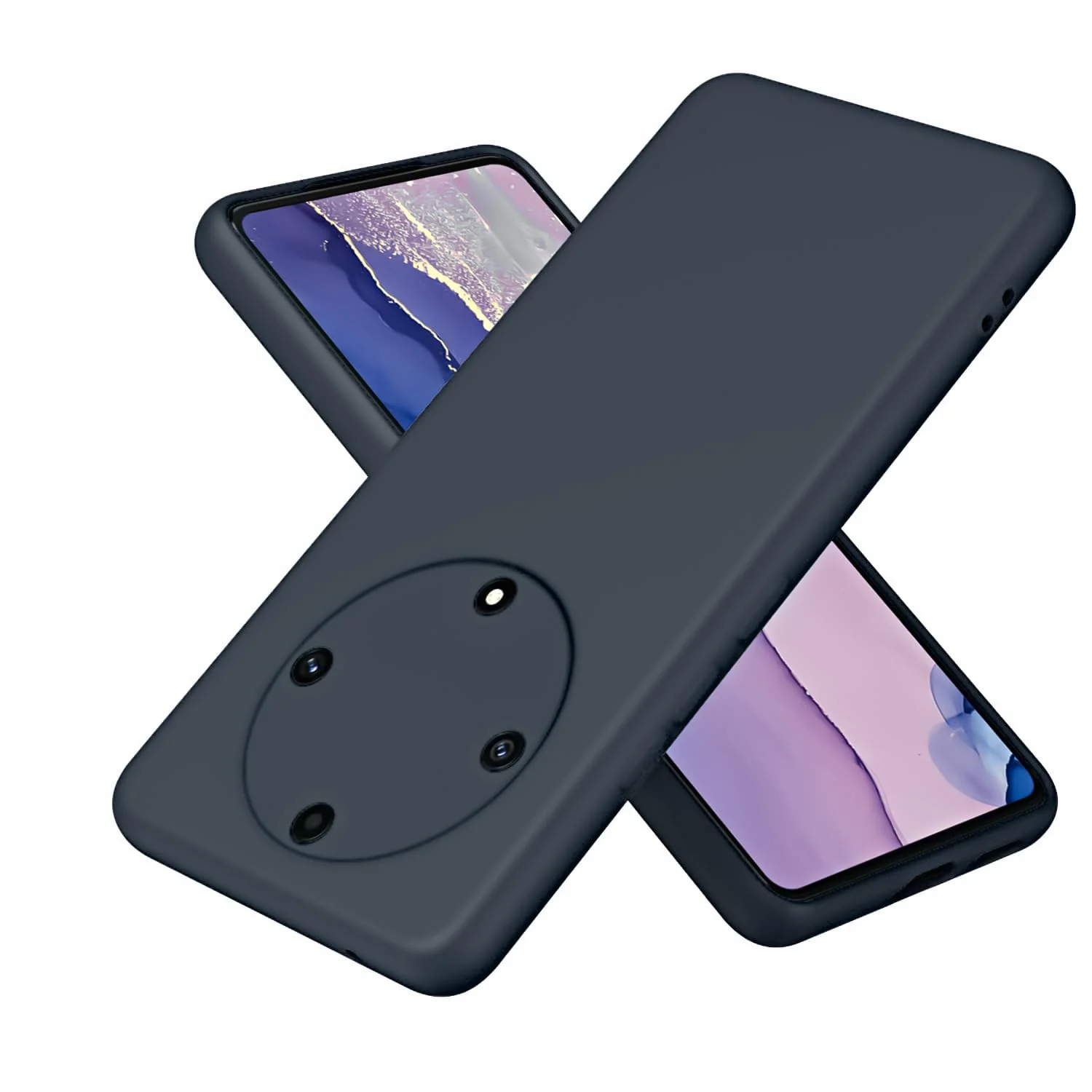 DL3 Mobilak Silicone Protective Case for Honor X9b, Shock-absorbing protection, Scratch-resistant surface, Soft microfiber lining - MidNight Blue