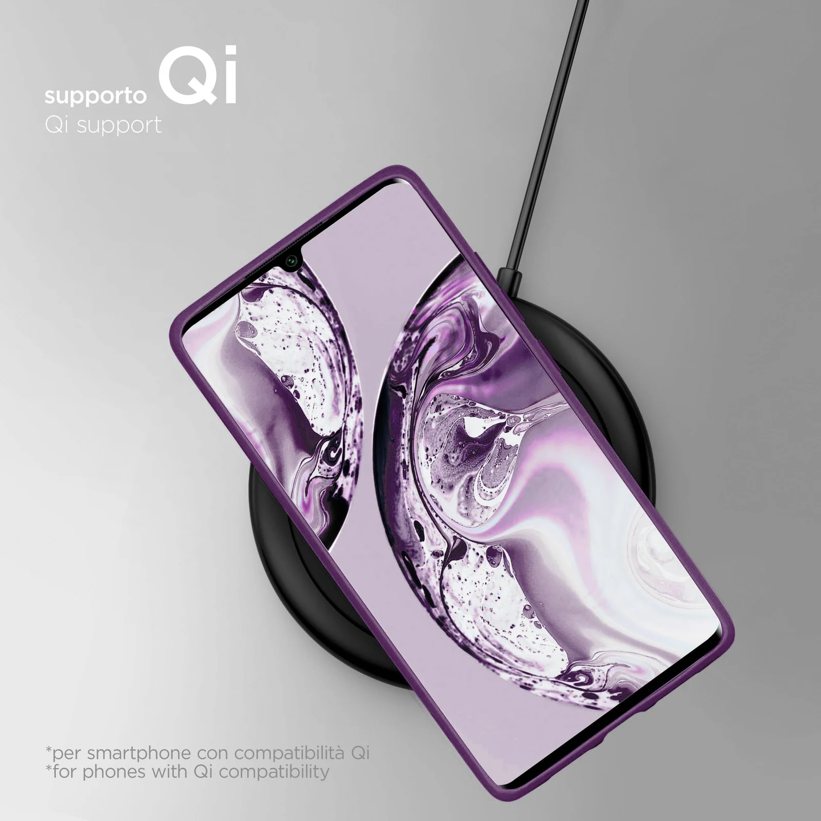 DL3 Mobilak Xiaomi Mi Note 10 Lite Case, Soft Flexible Silicone Gel Rubber Bumper Cover, Full Body Shockproof Protective Phone Case - Violet