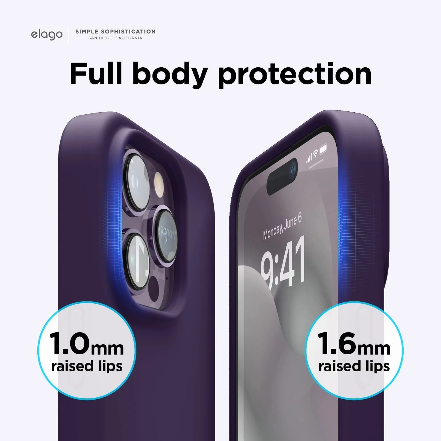 DL3 Mobilak Liquid Silicone Case for iPhone 14 Pro Max (6.7 Inch), Shock-absorbing protection, Scratch-resistant surface, Soft microfiber lining - Deep Purple