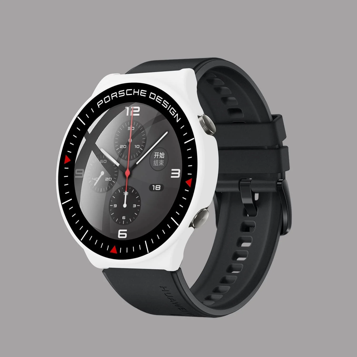 DL3 Mobilak Case Compatible with Huawei Watch GT2 Pro PC Cover with Bezel Tempered Glass Protection, Ultra Thin Full Protection for Huawei Watch GT 2 Pro Protective Case - White