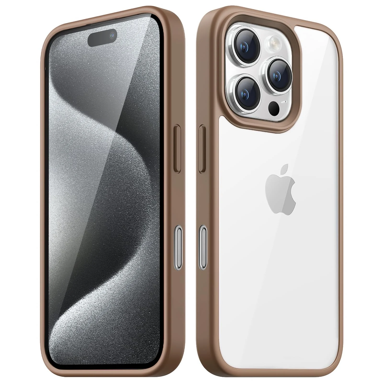 DL3 Mobilak Clear PC and TPU Protective Case for iPhone 16 Pro Max with Military-Grade Protection and Anti-Yellowing Design - Desert Brown
