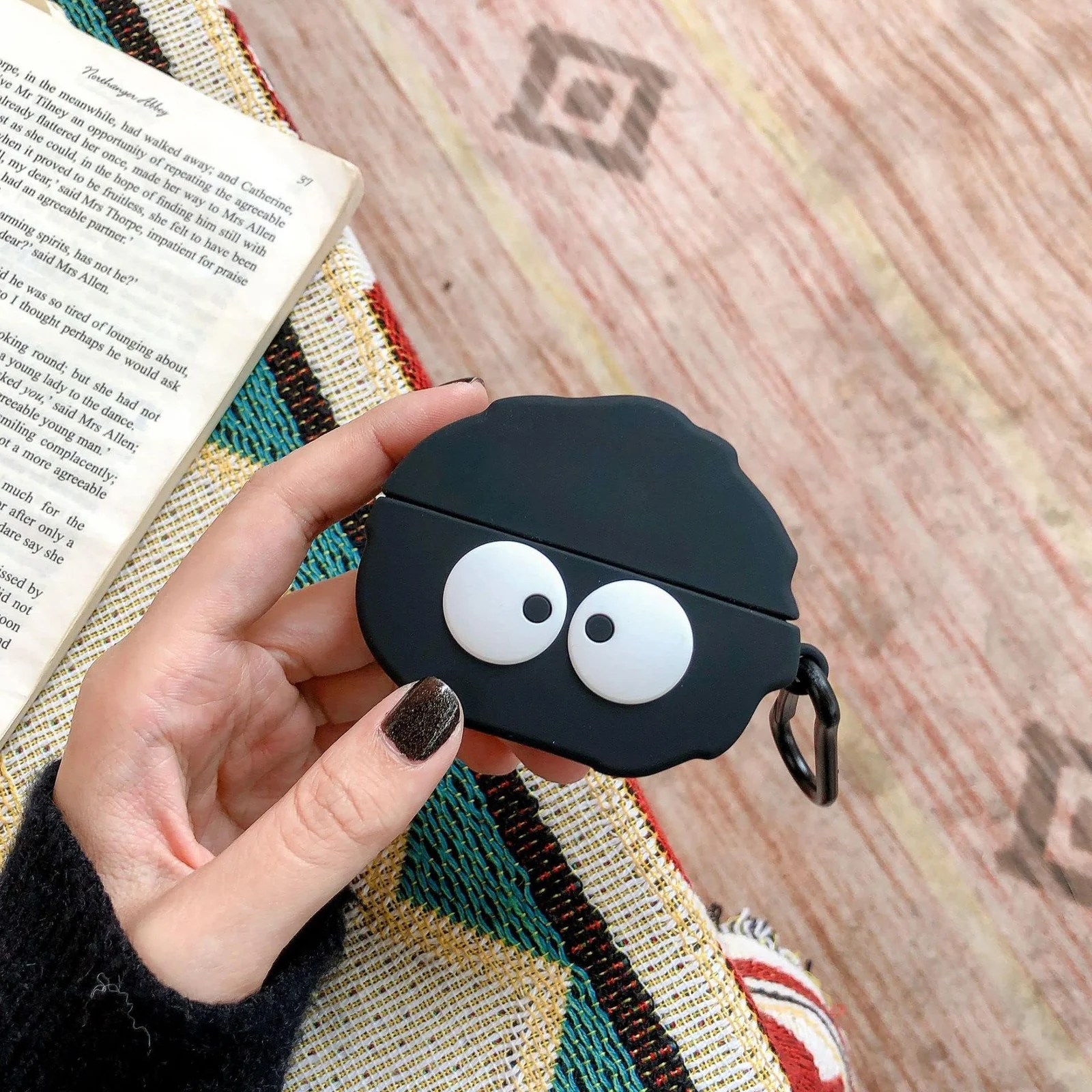 DL3 Mobilak Compatible with AirPods Pro 2/1 Gen Case Soft Silicone Shockproof Cover for Apple iPod Pro 2nd/1st Generation, New 3D Cute Cartoon Creative Fun Case with Keychain Design - Black White1