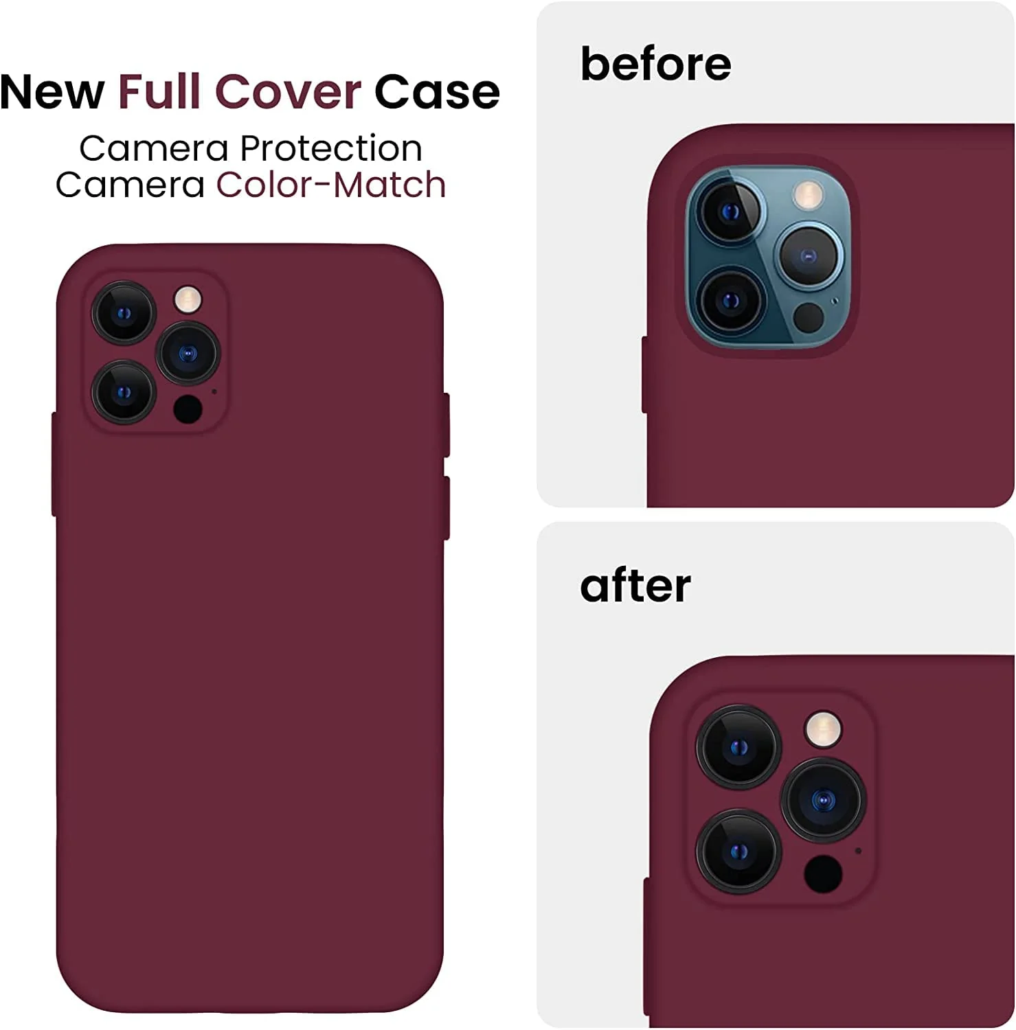 DL3 Mobilak Liquid Silicone Protective Case with Soft Microfiber Lining with Full Camera Protection for iPhone 11 Pro (5.8 Inch) - Wine Red