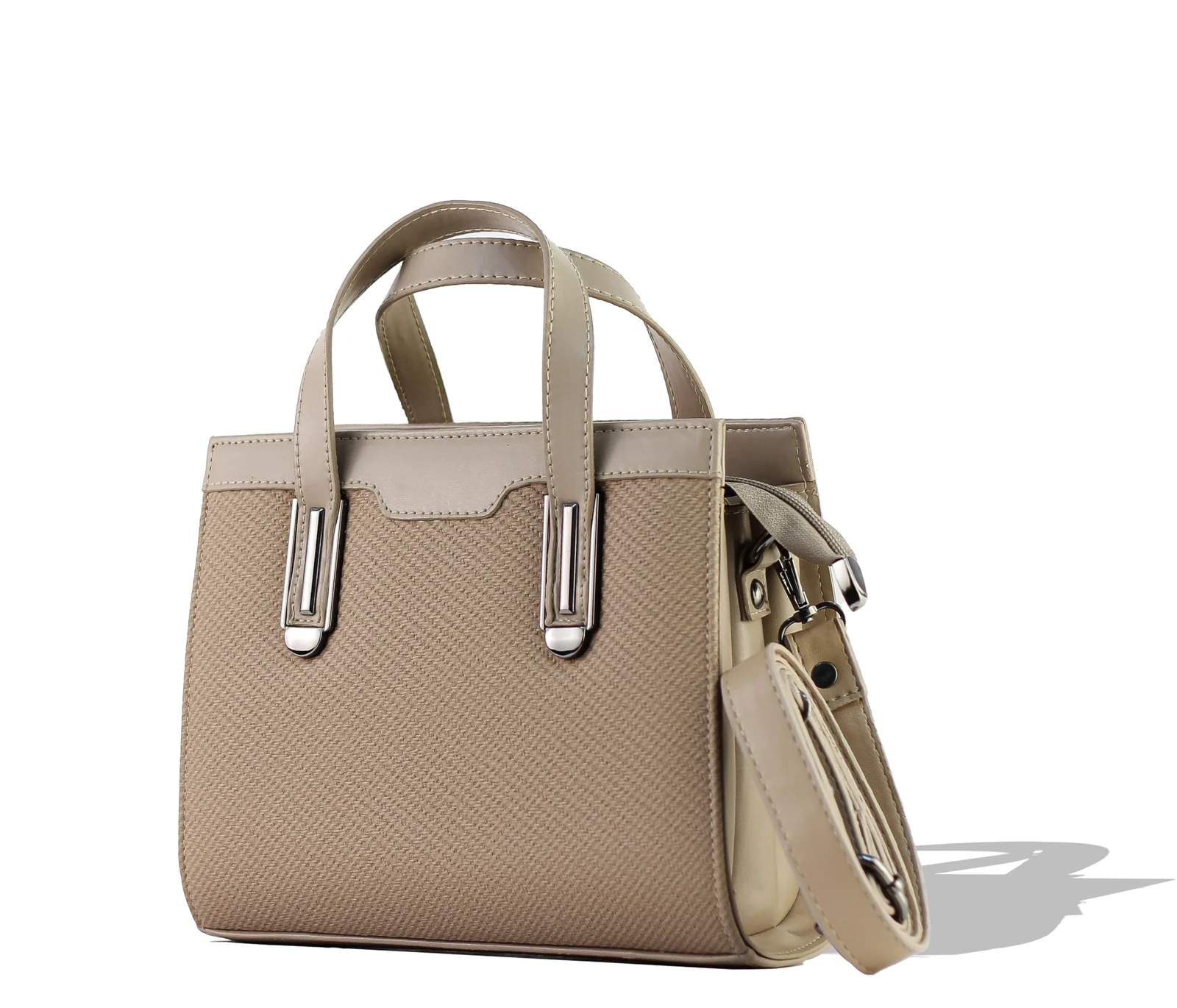 Mobigon Elegant Women’s Handbag with Shoulder Strap, Textured Leather Baguette Purse with Gold Clasp, Magnetic Snap & Zipper Compartments, Structured Top Handle Bag for Work & Daily Use