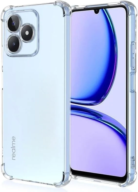DL3 Mobilak Case Compatible with realme C51 / realme C53, Cover Silicone Transparent TPU Gorilla Anti-shock Protector Camera Shockproof Corners - Clear