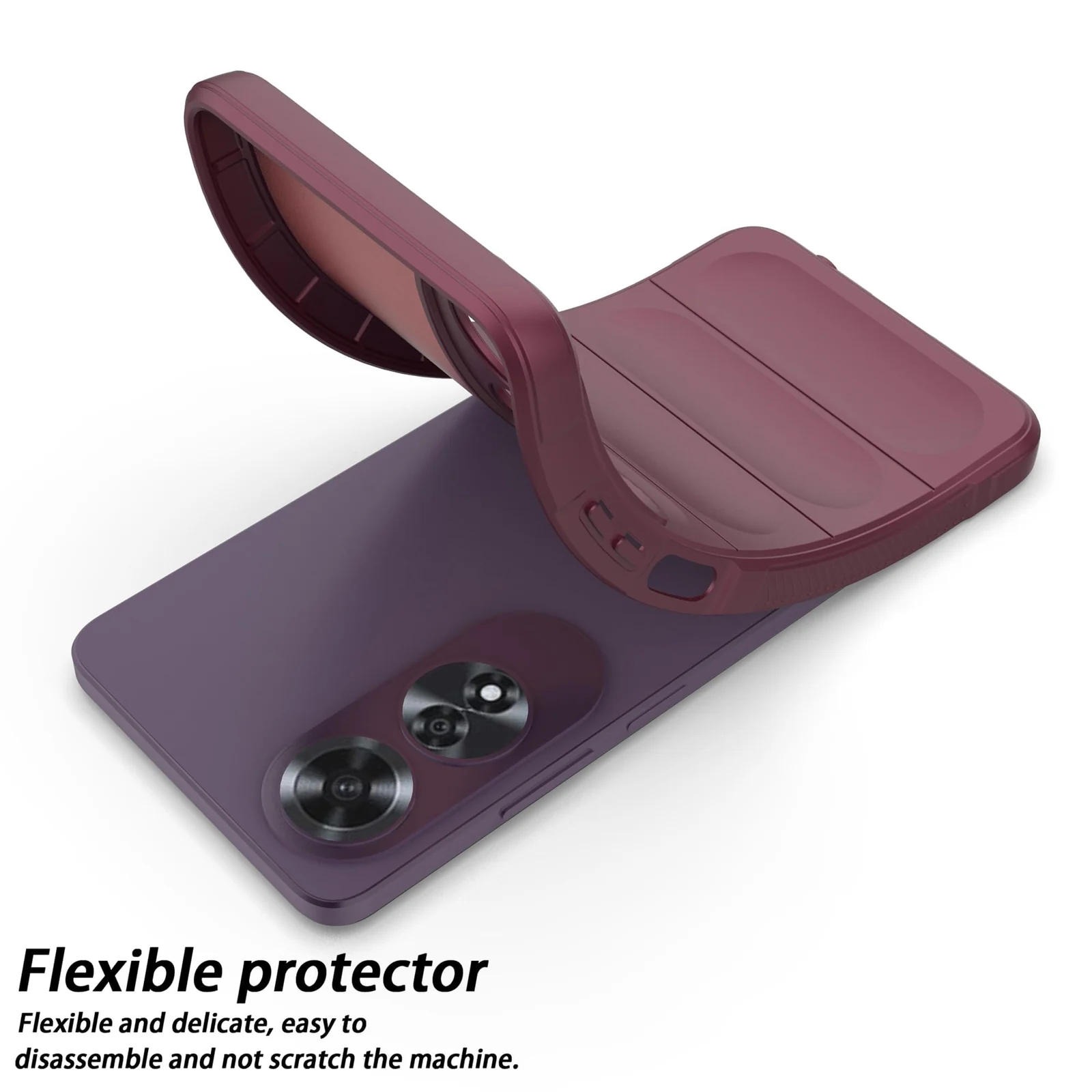 DL3 Mobilak Rugged Protective Case for OPPO A60 4G, Camera protection, Shock-absorbing protection, Non-slip grip - Wine Red