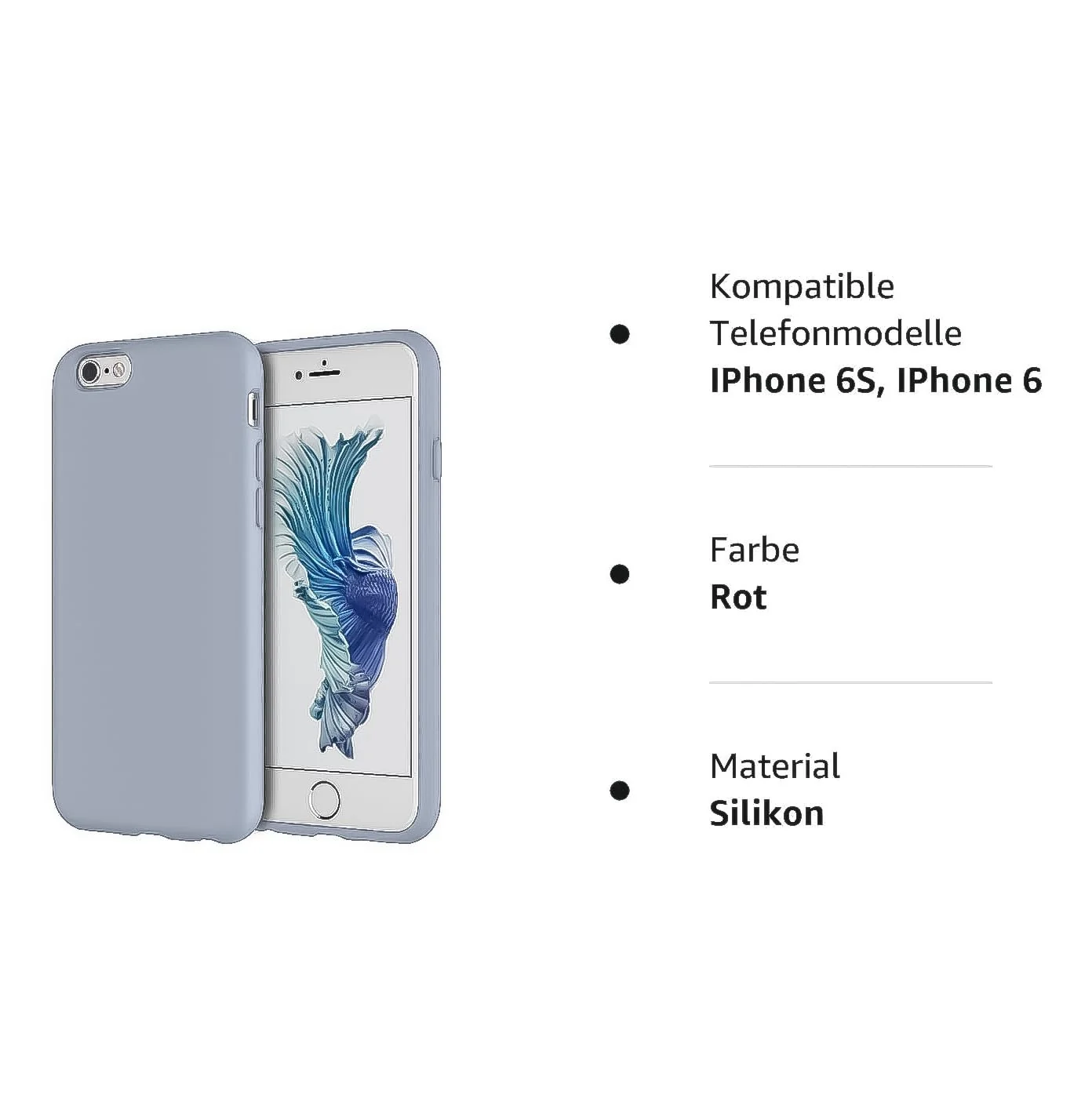 DL3 Mobilak Compatible with iPhone 6 / 6S Case, Liquid Silicone Case, Full Body Protective Cover, Shockproof, Slim Phone Case, Anti-Scratch Soft Microfiber Lining - A. Baby Blue