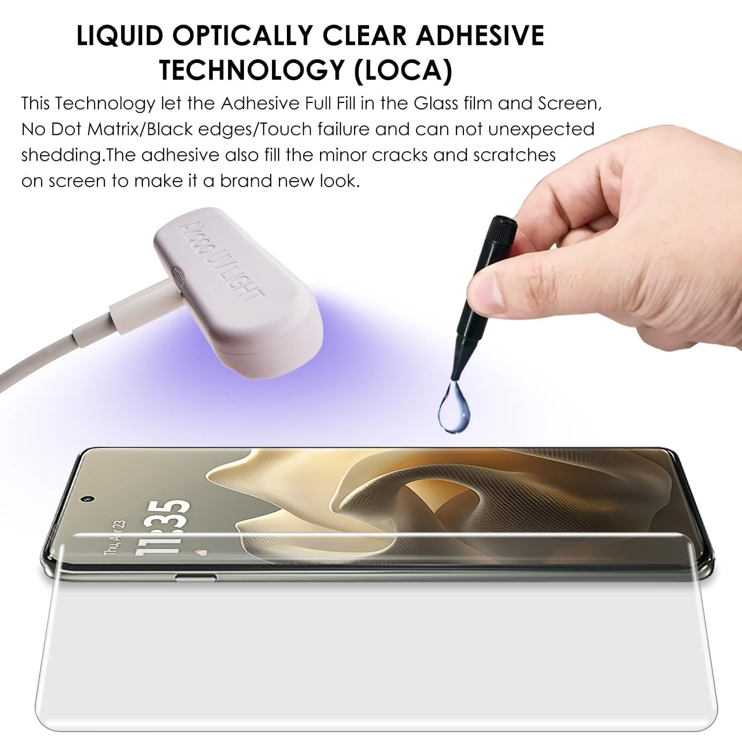 DL3 Mobilak Li-to Screen Protector Infinix Note 50S [Liquid UV Tempered Glass] Full Screen adhesive [Sensitive Touch][Fingerprint Sensor Compatible] HD - Clear
