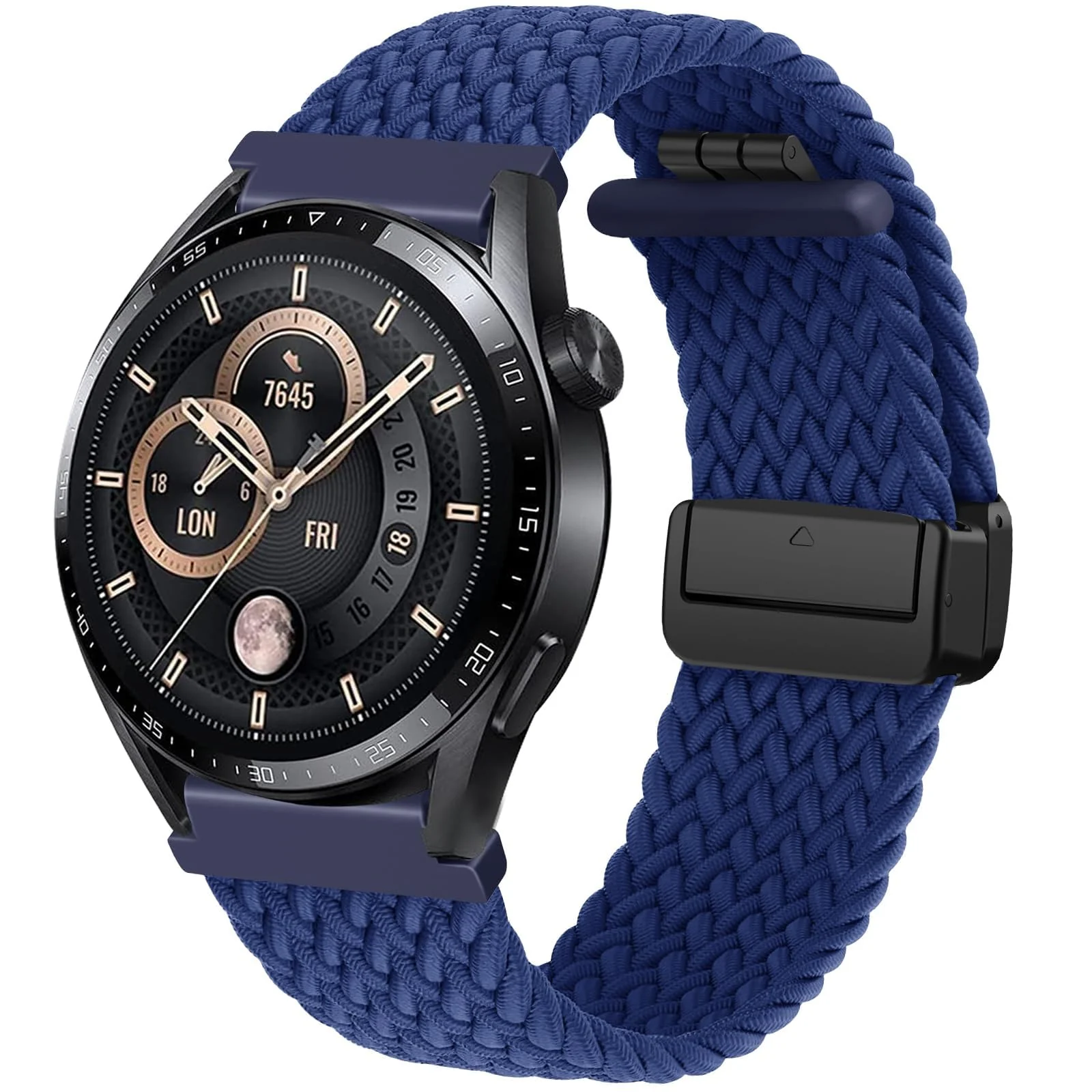 DL3 Mobilak 22mm Magnetic Band for Redmi Watch 5 Active/5 Lite/Samsung Galaxy Watch 3 45mm/Watch 46mm/Gear S3/Huawei watch GT6 GT5 46MM/GT2E/GT6 Pro/GT 5 Pro/Amazfit GTR 4/3, Stretchy Braided Nylon Sport Strap - Blue