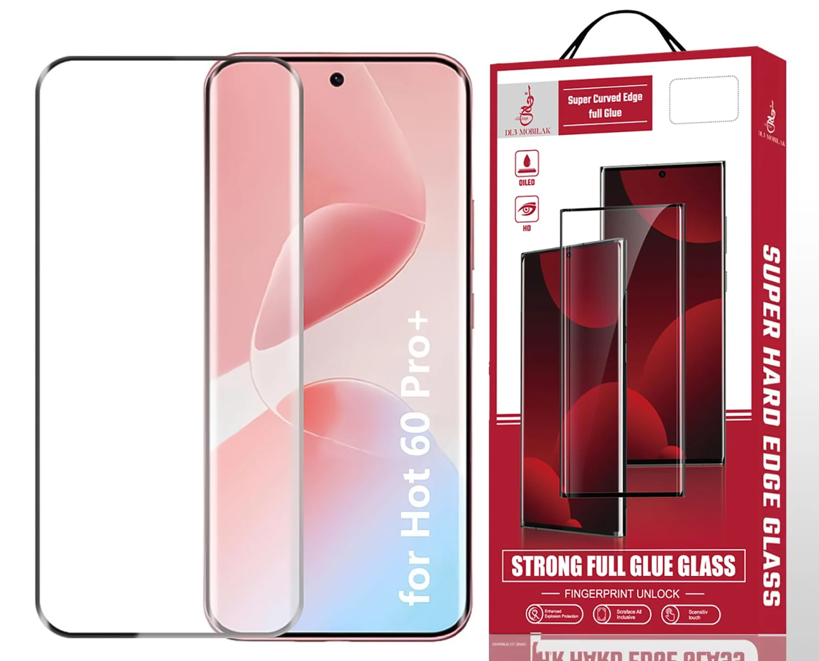 DL3 Mobilak Screen Protector for Infinix Hot 60 Pro+ Plus, Tempered Glass Screen Saver Premium HD Protective, Scratch Resistant, NO-Bubble, 9H Hardness, Full Coverage Film - Clear