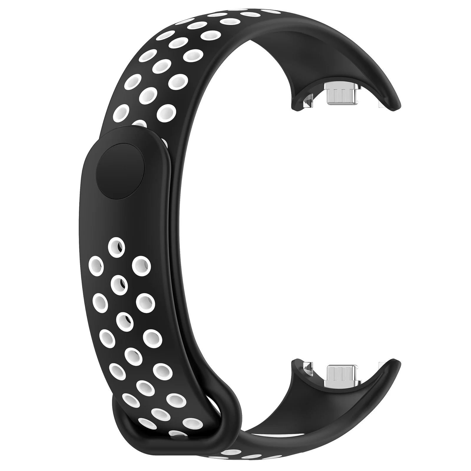 DL3 Mobilak Strap for Xiaomi Mi Band 9 / Mi Band 8, Breathable Sport Silicone Watch Band Strap, Replacement Bracelet Wristband Wrist Strap for Xiaomi Smart Band 9/Xiaomi Smart Band 8 Watch Accessories - Black White