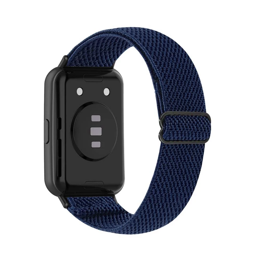 DL3 Mobilak Strap Compatible with Honor Band 7 / Huawei Band 7, Soft Elastic Nylon Straps, Adjustable Stretchy Sports Replacement Bracelets Wristbands for Women Men - Blue