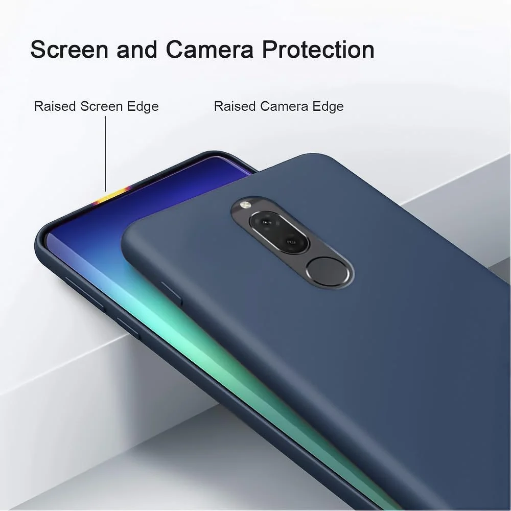 DL3 Mobilak Soft Silicone Protective Case for Huawei Mate 10 Lite with Microfiber Lining and Shockproof Design - Dark Blue