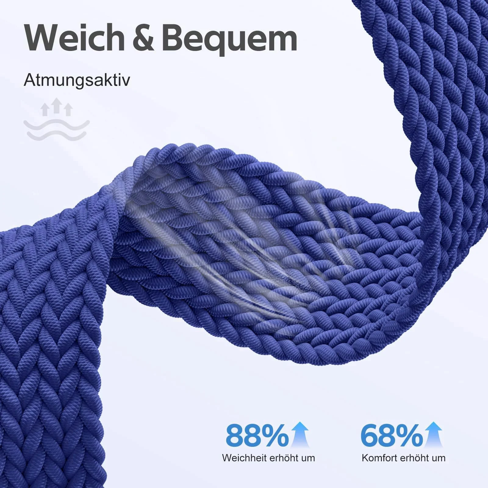 DL3 Mobilak Nylon Braided Band Compatible with Redmi Smart Band 2 / Xiaomi Smart Band 8 Active, Magnetic Elastic Strap Soft Breathable Adjustable Wristband for Men Women - Blue