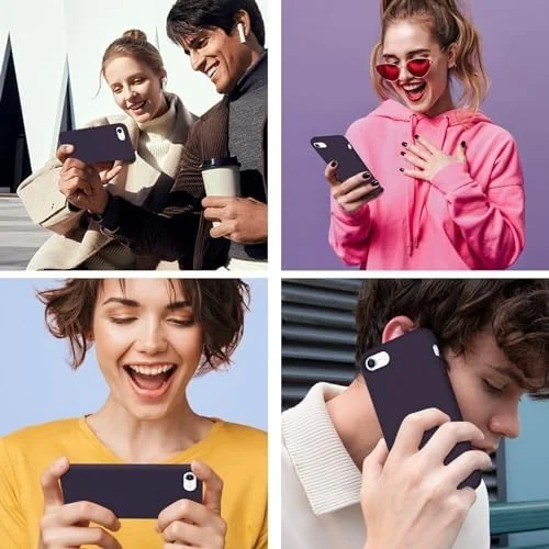 DL3 Mobilak Compatible with iPhone 6 / 6S Case, Liquid Silicone Case, Full Body Protective Cover, Shockproof, Slim Phone Case, Anti-Scratch Soft Microfiber Lining - Purple