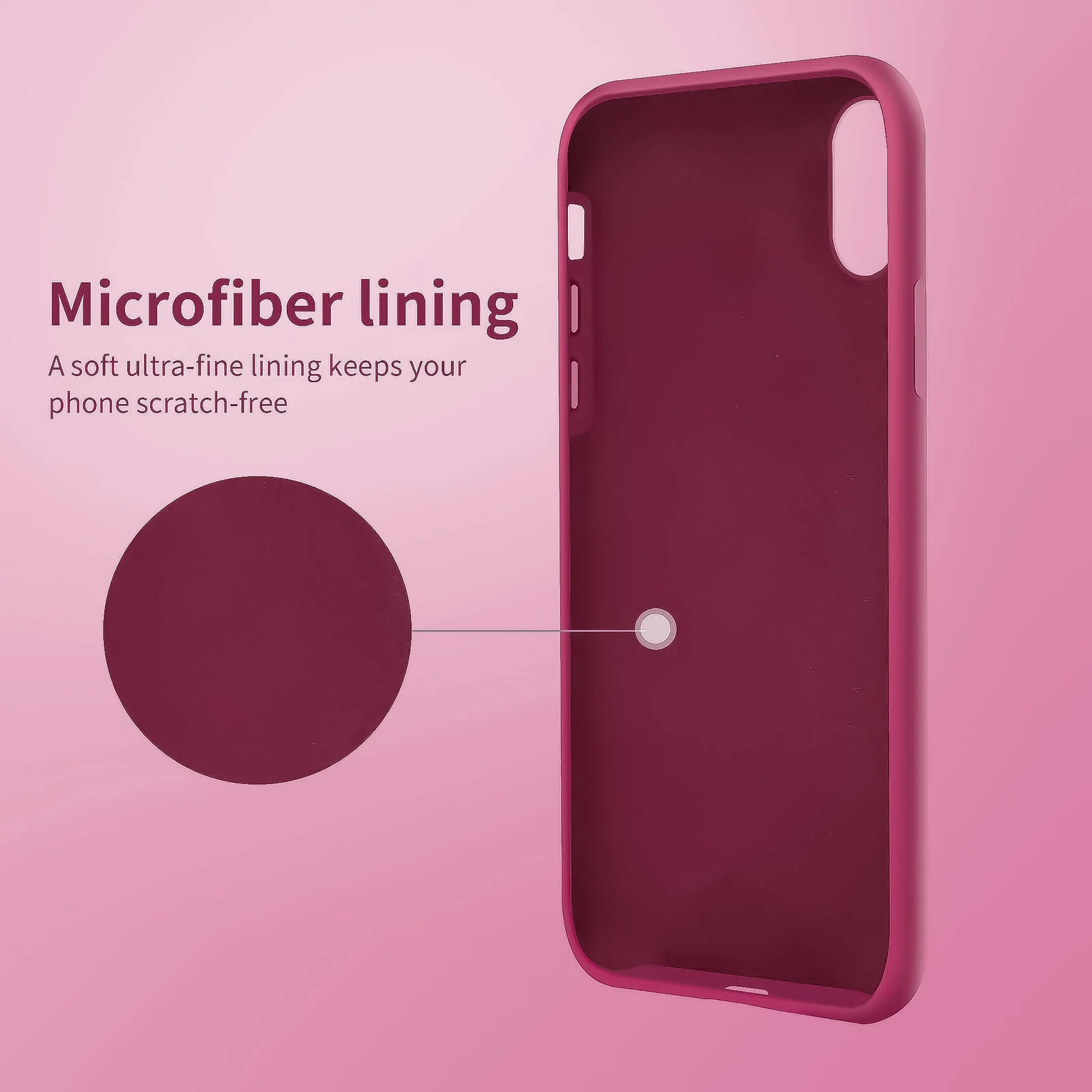 DL3 Mobilak Liquid Silicone Case for iPhone XS Max, Shock-absorbing protection, Scratch-resistant surface, Soft microfiber lining - Rose Red