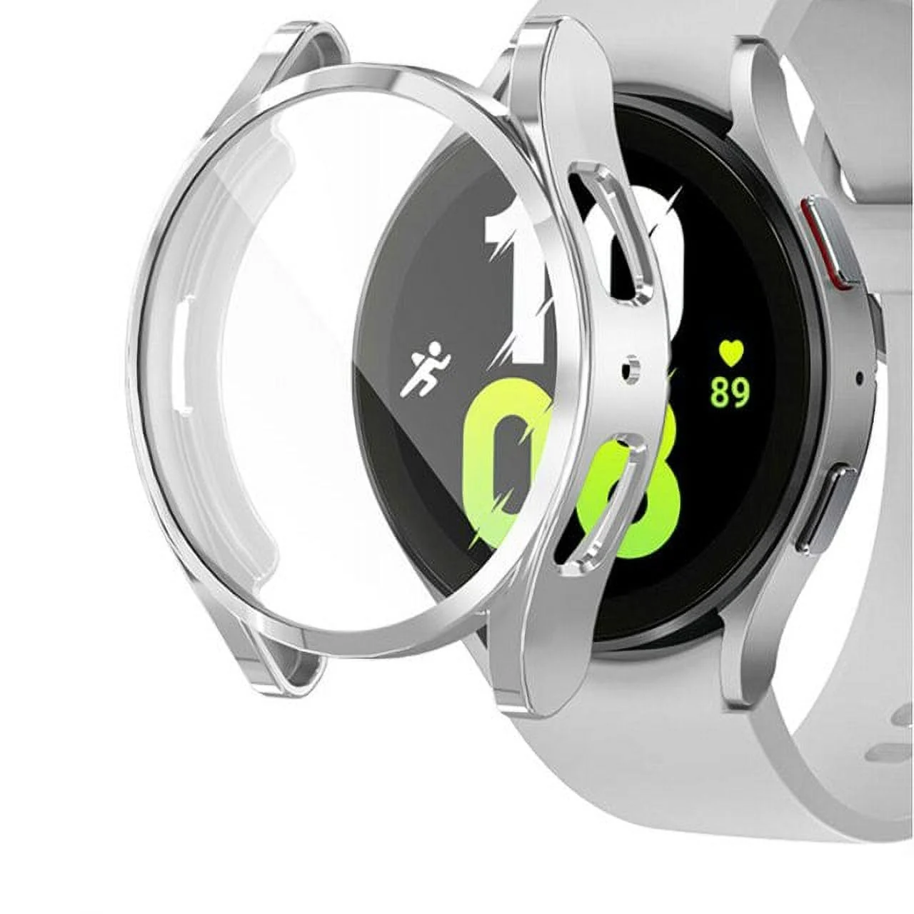 DL3 Mobilak Case Compatible with Samsung Galaxy Watch 4 44mm 2021 & Watch 5 44mm 2022 Case All-Around Screen Protector Watch Soft TPU Shockproof Cover Slim Guard Thin Bumper Protector