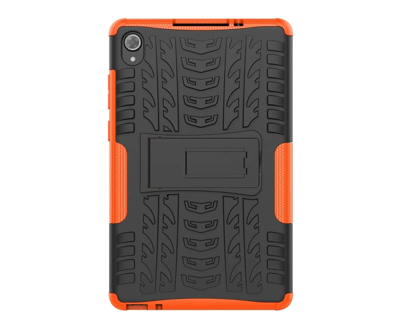 DL3 Mobilak Case For Lenovo Tab M8 4th Gen 2023/3rd Gen 2022/HD LTE 2021/Tab M8 HD/Tab M8 FHD 2019 8.0 inch, Hybrid Rugged Armor Heavy Duty 2 in 1 TPU + PC Dual Layer Case with Kickstand - Orange