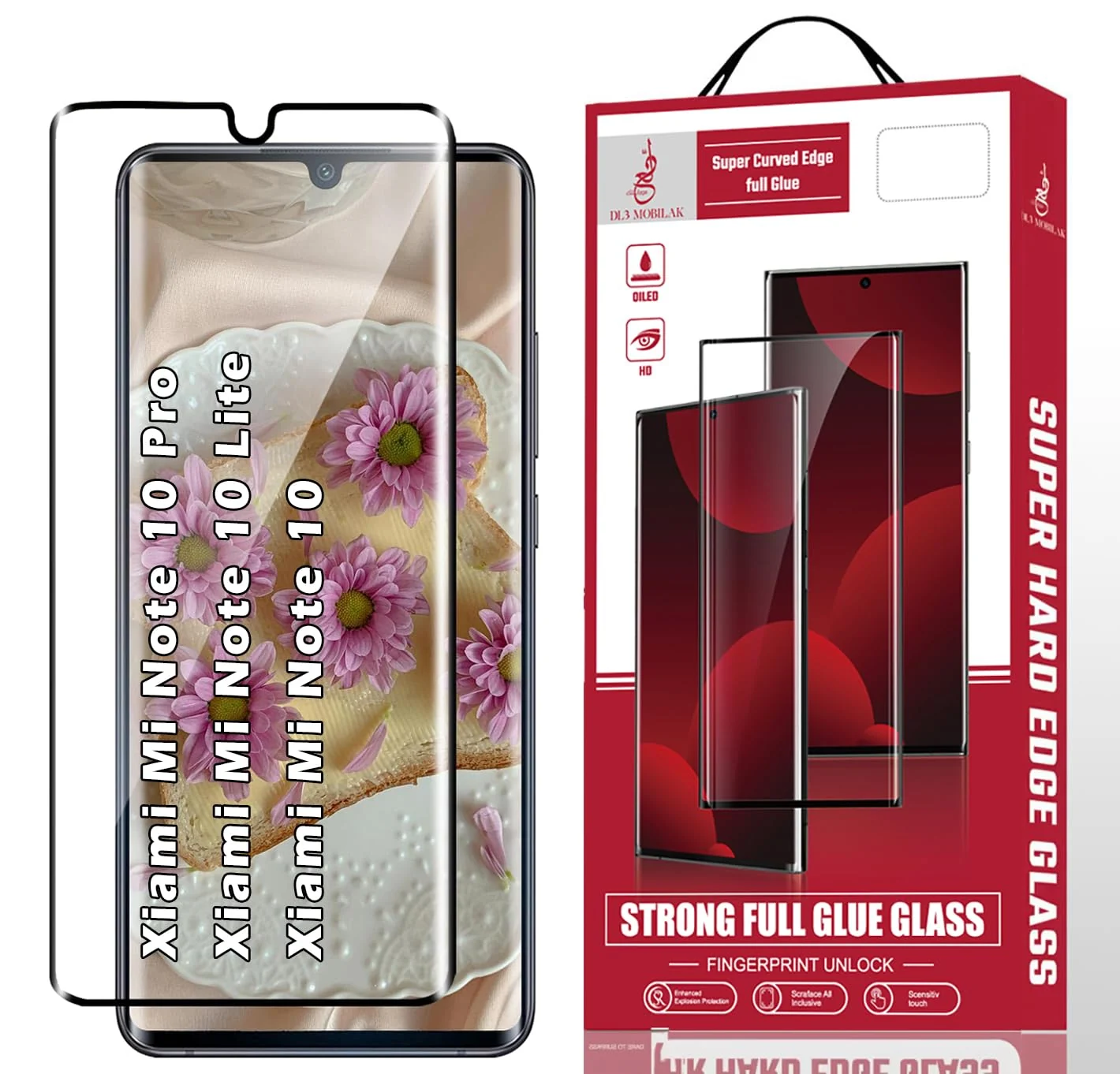 DL3 Mobilak Screen Protector for Xiaomi Mi Note 10 Pro/Mi Note 10 Lite/Mi Note 10, Tempered Glass Screen Saver Premium HD Protective, Scratch Resistant, NO-Bubble, 9H Hardness, Full Coverage Film - Clear